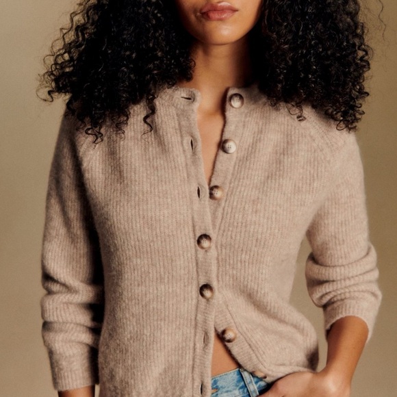 Sezane Gray Ribbed Cardigan - Picture 4 of 6